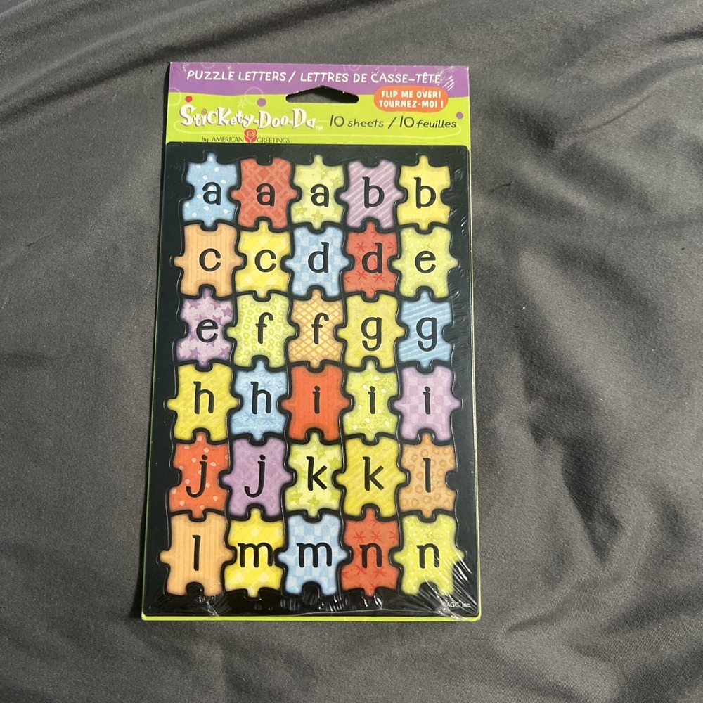 NEW Stickety Doo Da PUZZLE LETTERS American Greetings Stickers 10 Sheets